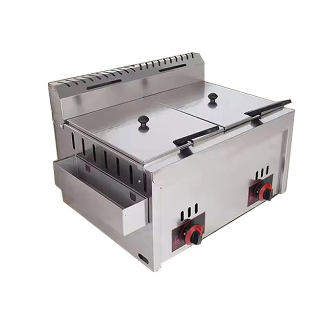 سرخ کن گازی دو لگن ۱۲ لیتری فونیکس (PHOENIX) مدل PH-GF12L | دنیز استیل